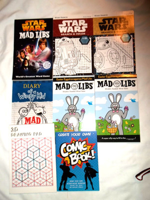 4 Mad Libs Diary Whimpy Kid Star Wars 2 Search a Words + 3D drawing pad Comic BK