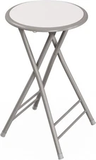 Lavish Home Folding Stool - Backless 24-Inch with 225lb 24", White 