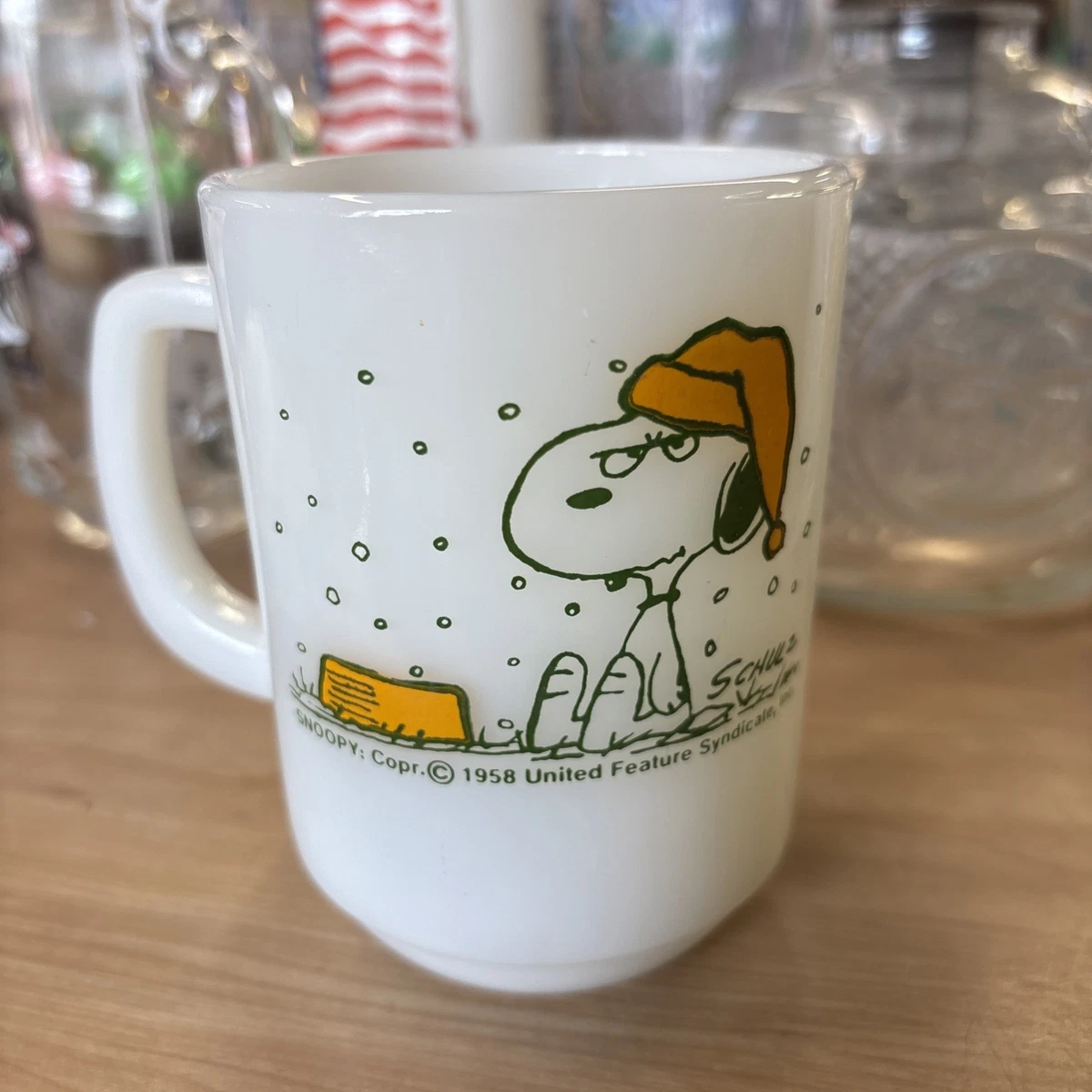 1958 Anchor Hocking Vintage Fire King Snoopy Mug USA RARE | eBay
