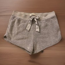 Hollister Gilly Hicks Lounge Sleep Shorts Women's Size M Gray Sherpa With Ribbon