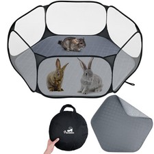 Small Animals Playpen with Pad, Waterproof Small Pet Cage Tent with Reusable ...
