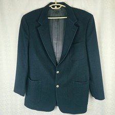 Brooks Brothers Blazer 46R Navy Blue Pure Wool 2 Button Patch Pocket USA Made