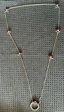 Barbara Bixby Plata Esterlina 18K Granate Flor Estación + Conector Anillo Collar