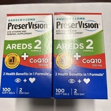 PreserVision AREDS 2 + CoQ10  . 2 items . 200 soft gels total . FREE SHIPPING 