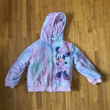 Disney Junior Minnie Mouse Plush Toddler Girls Jacket Size 6 Coat Hooded