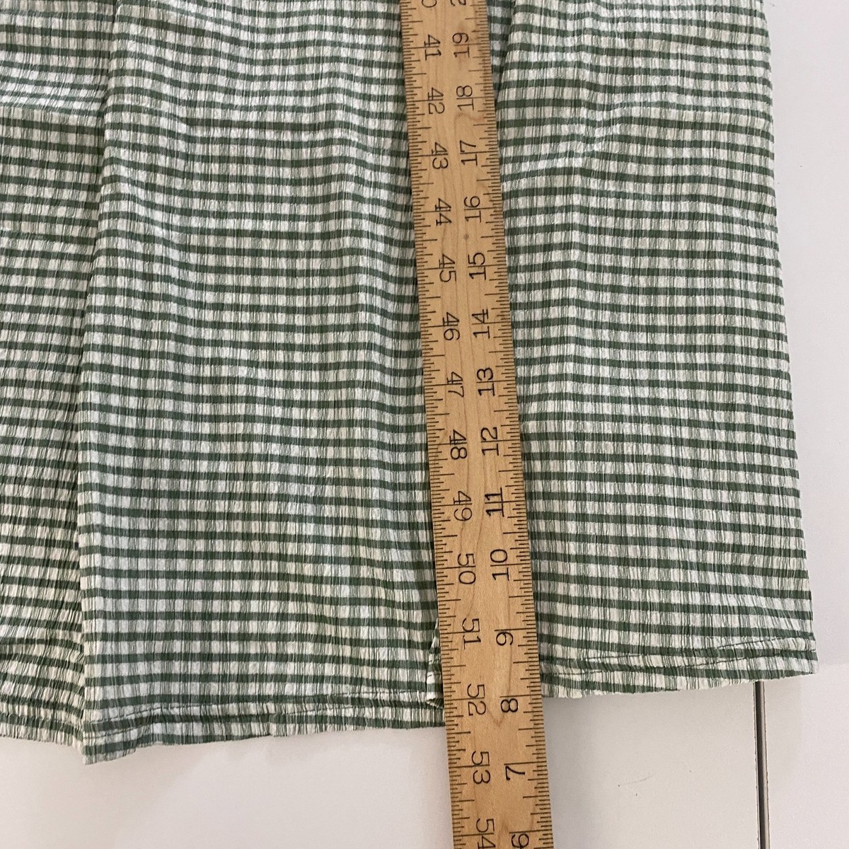Old Navy Fit & Flare Lightweight Smocked Gingham Midi Dress Size 4X Green |  eBay
