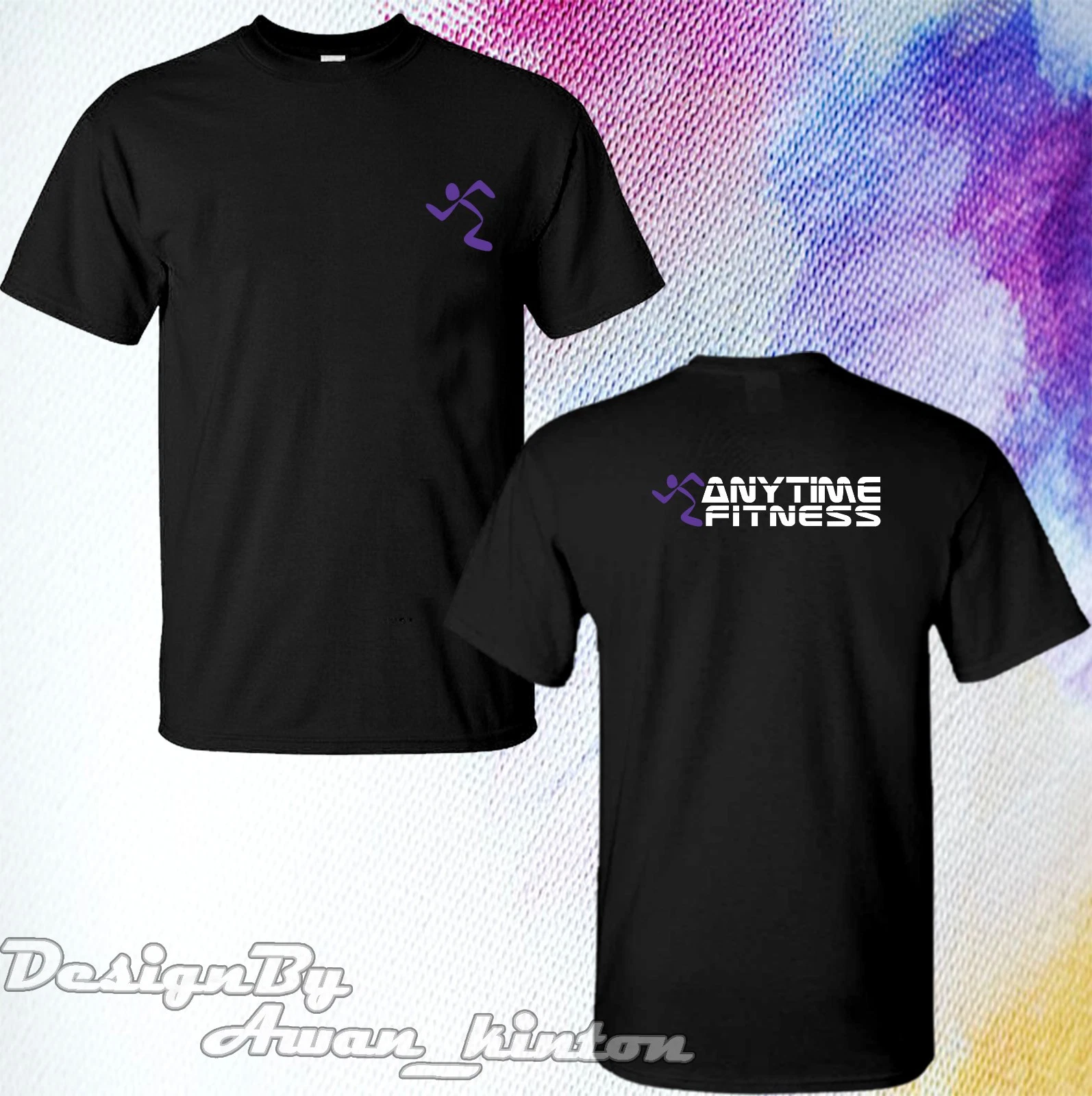 Anytime Fitness Funny Logo Double Sided T-Shirt Short Sleeve