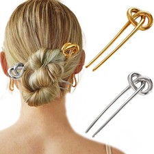 French Hair Pins Metal Hair Fork For Updos U Shape Hairpins Clips 2 PCS