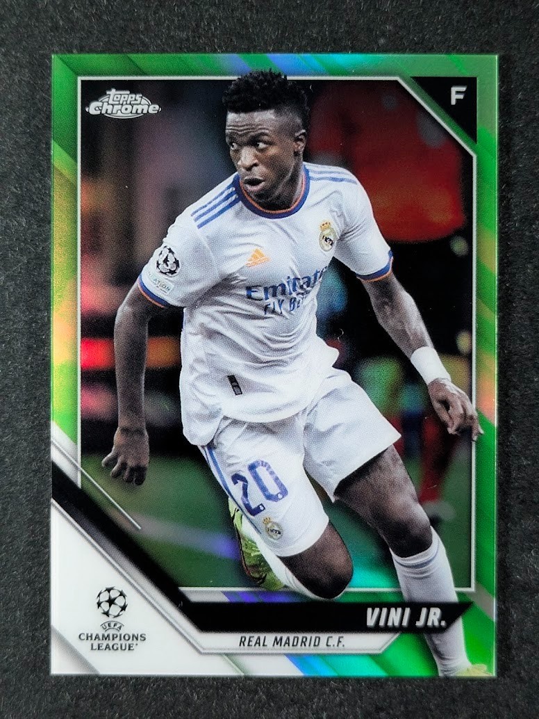 2021-22 Topps Chrome UCL VINI JR 45/99 Green Refractor Real Madrid #63