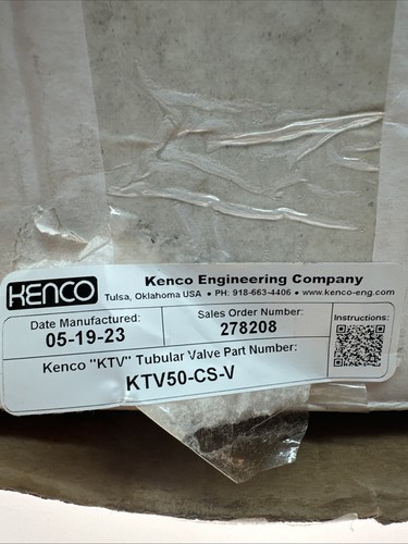 Kenco 1/2" Tubular Valve KTV Series KTV50-CS-V Set Of 2 - Picture 2 of 7