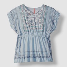 Seafolly Kid Girls Blue White Pop Palace Kaftan Swim Cover-up Swimwear One Size