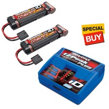 Traxxas NiMH 7C 8.4V 3000mAh Stick Battery Pack 2 w/ EZ-Peak Plus Fast Charger