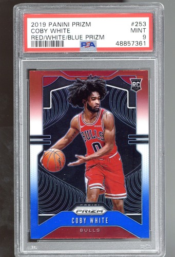 2019-20 Panini Prizm #253 Coby White Red White Blue ROOKIE RC PSA 9