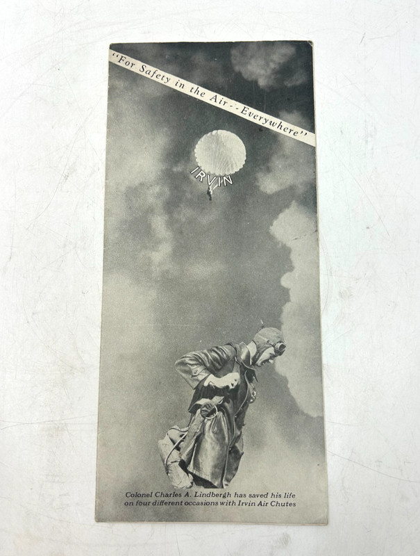 1920s Irvin Air Charles Lindbergh Pamphlet b/w Foldout - (H) #11L