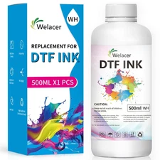 DTF Ink White 500ml - Premium Heat Transfer Ink Conversion Kit Refill for I32...