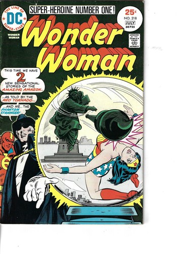 Wonder Woman 218 Phantom Stranger Red Tornado VG/F 1975 Glossy