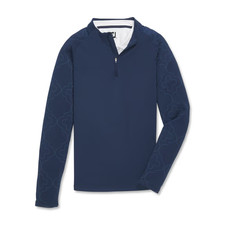 NEW Ladies FootJoy WOMENS L/S 1/4 Zip PRINTED SLEEVE GOLF JACKET, NAVY, SMALL
