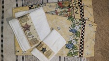 Primitive Shower Curtain, Hooks,1 Bath Towel 1 Hand Towel 15