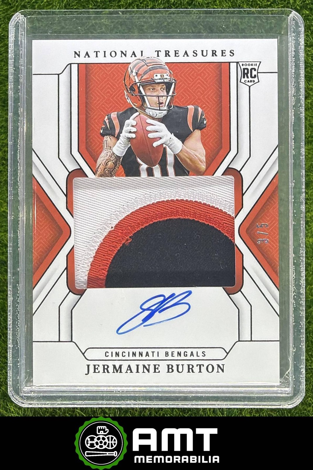 Jermaine Burton Panini National Treasures #193 Patch Autograph-Black