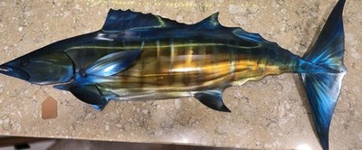 Jerry Ross 3D Forged Steel Metal Art Custom 29'' Bonito Fish Wall Sculpture NICE