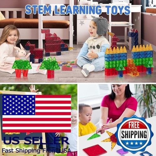 Magnetic Building Tiles for Kids, STEM Montessori Construction Toys Ages 3-8 - Picture 7 of 7