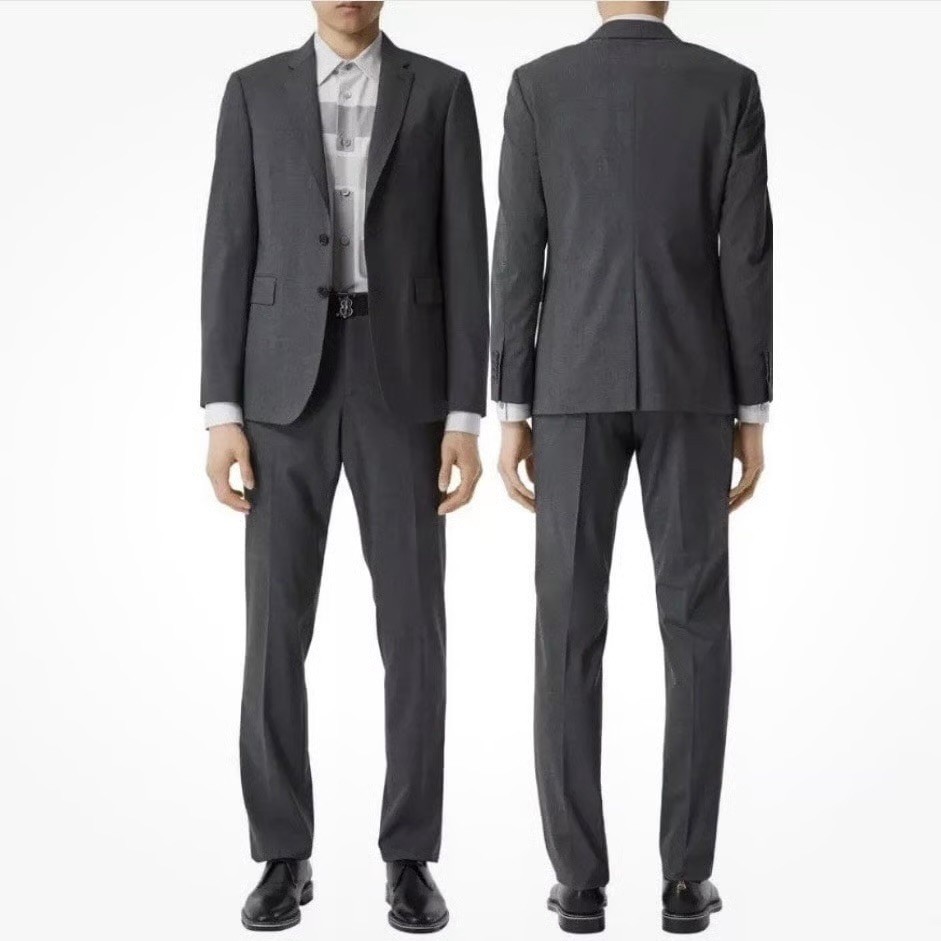 Burberry London Millbank Travel Suit Grey Wool Made in Italy 50R