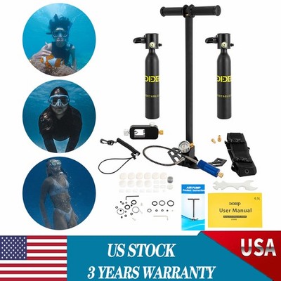 0.5L Oxygen Tank Pump Equipment Underwater Breath 2 * Mini Scuba Diving Case