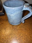 Ugly Face Coffee Mug Pottery Multi Blue Glaze Signed Vintage Studio Art Handmade — photo 6