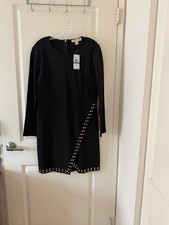 MICHAEL Michael Kors Astor Stud Stretch Knit Long-Sleeve Dress Size L