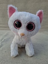 HTF Ty Beanie Boos Rare 2011 6'' Cashmere White Pink Kitten Cat Solid Eye No Tag