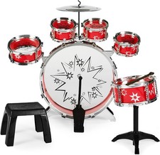 11-Piece Kids Starter Drum Set W/ Bass Drum, ...
