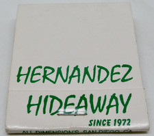 Hernandez Hideaway Lake Hodges California Escondido San Diego FULL Matchbook