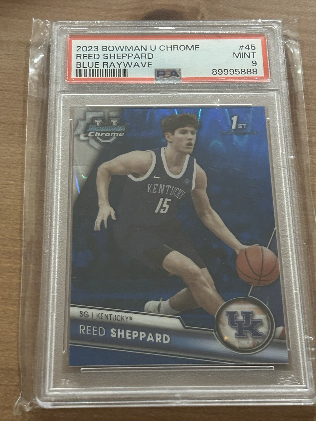 2023-24 Bowman University Chrome - Reed Sheppard #45 Blue RayWave /199 (RC)