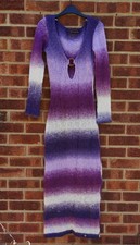 New PLT jumper dress purple white stripe ombre maxi bodycon long sleeved 