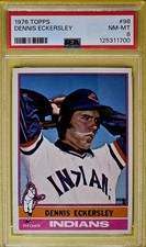1976 TOPPS DENNIS ECKERSLEY RC #98 CLEVELAND INDIANS  PSA 8 BRAND NEW SLAB
