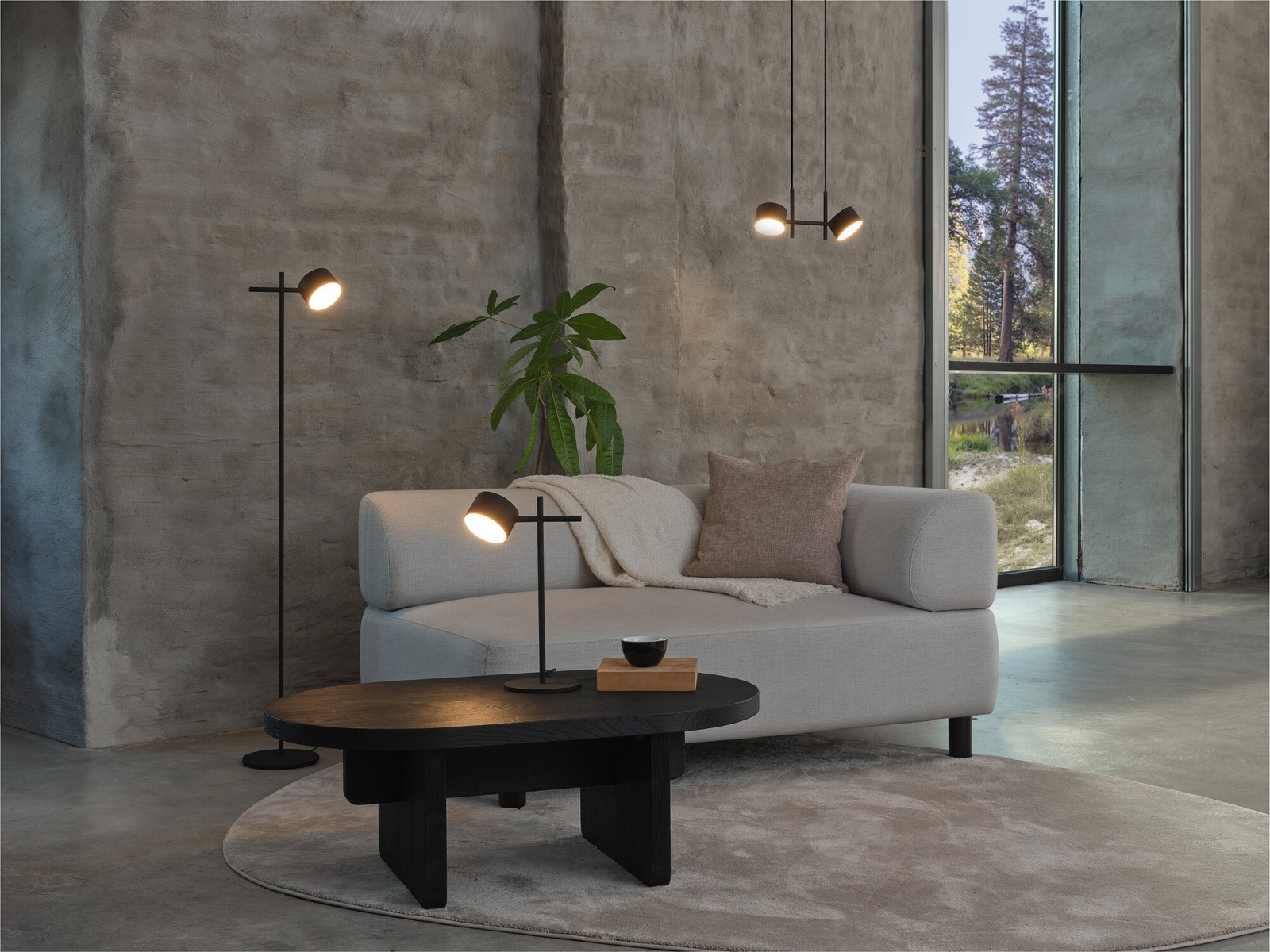 OSRAM Lampada da terra DECOR Kyoto LED 12W 3000K 350lm Nero, Alluminio, Touch-D foto 5