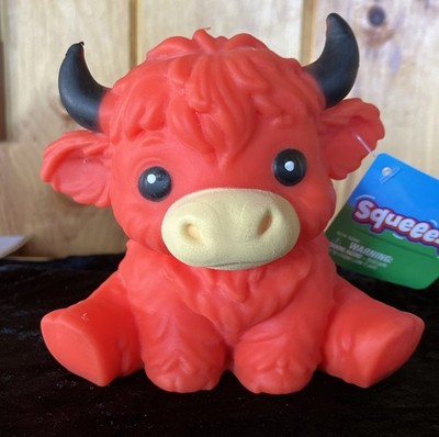 NEW Sunny Days Highland Cow Squishy RED Sensory/Stress Toy TikTok Viral 5 NWT