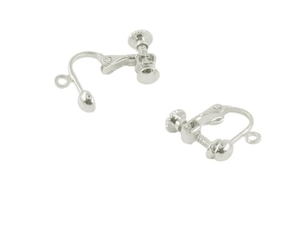 24 Piezas Tornillo Ajustable Clip En Pendientes Clips Gancho Fabricación de Joyas Hágalo Usted Mismo - A0128 Foto 2 de 4