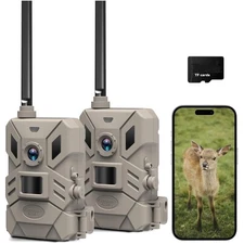 Pack of 2 Cellular Trail Cameras 36MP Night Vision HD Video Capture