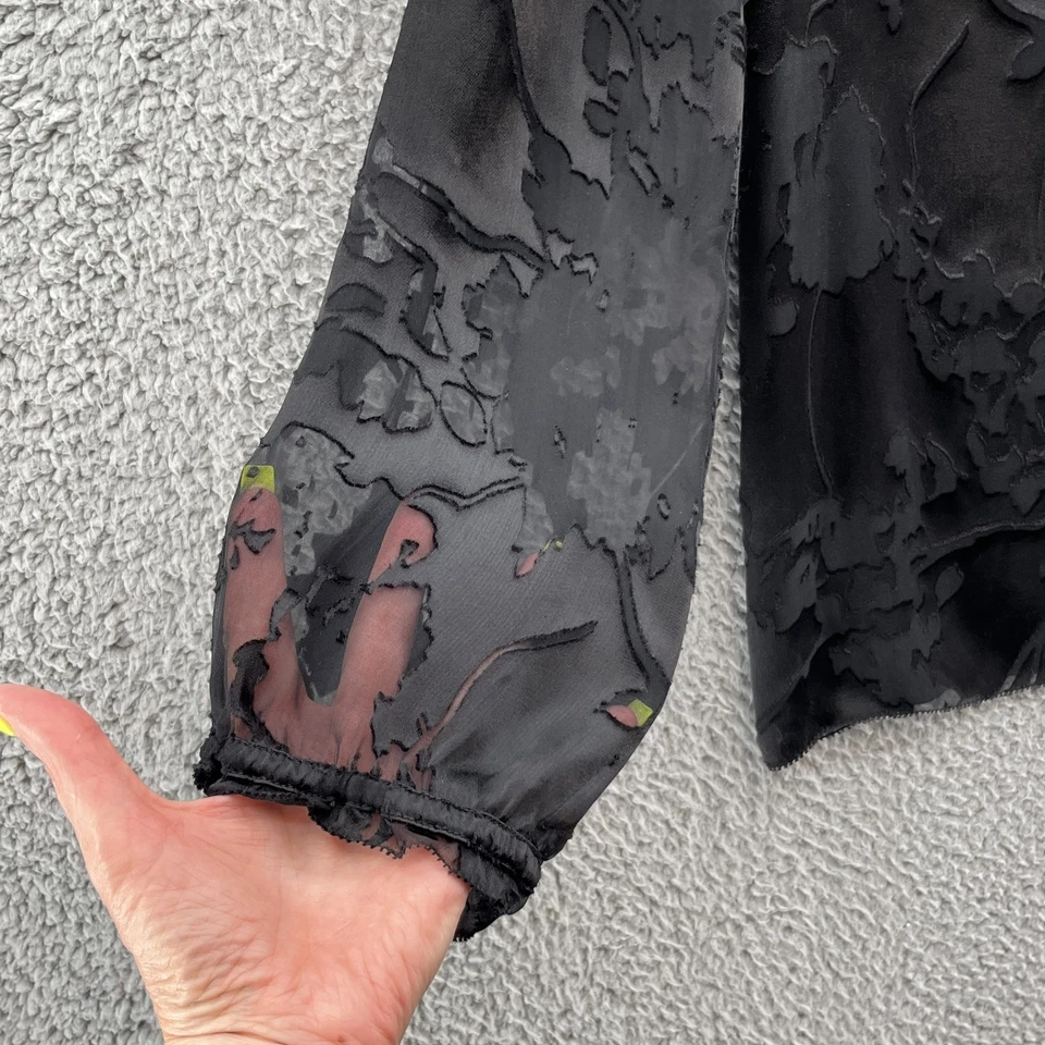 Blusa Diane Von Furstenberg para mujer 8 negra Annalise Top pura seda agotada gótica Foto 2 de 4