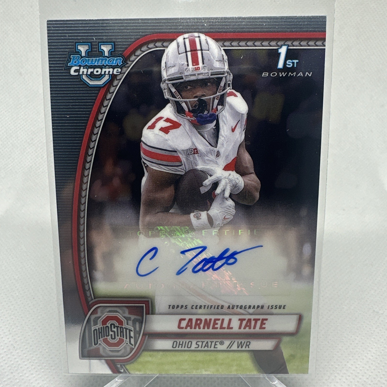 2024 Bowman U Chrome 1st- Chrome Prospect Auto Carnell Tate #PA-CTA - Ohio State