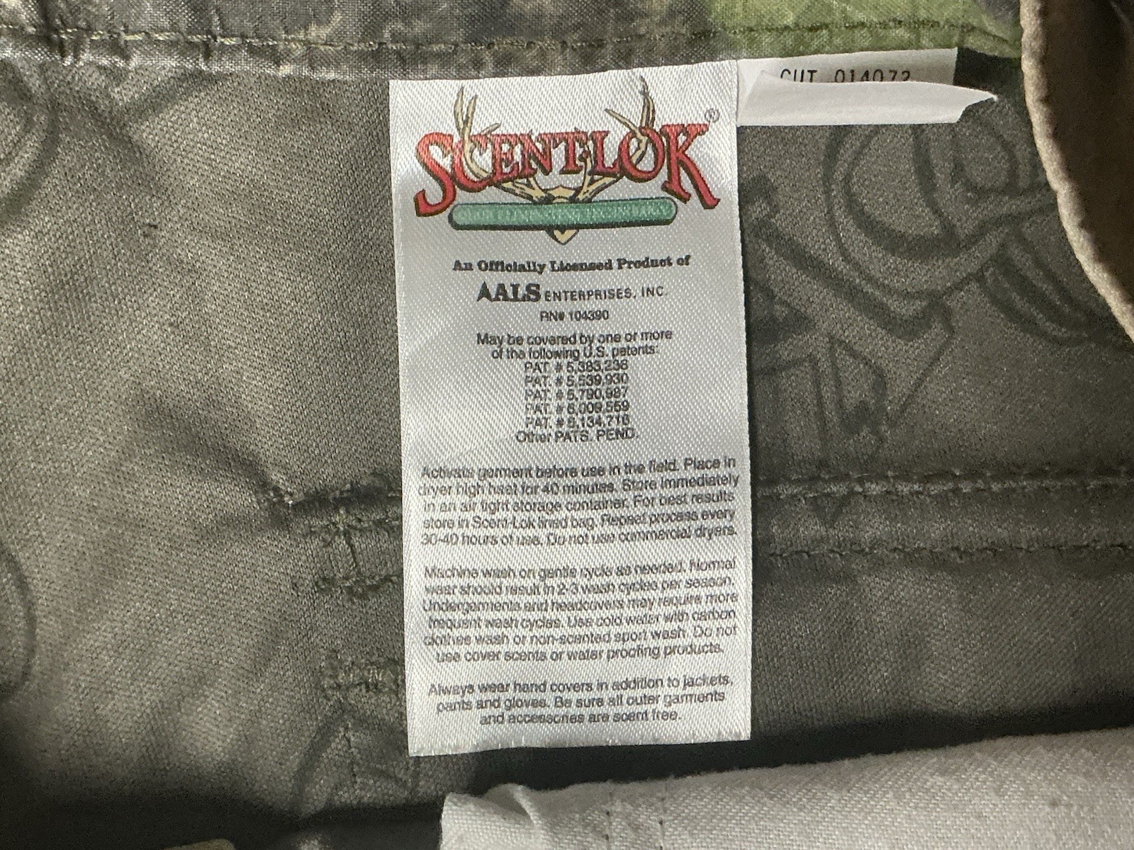 Scent Lok Men’s Size Large Adjustable Waist Belt Loops Camouflage Cargo Pants