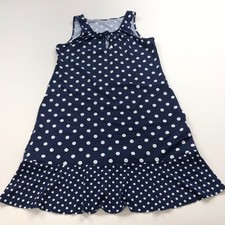 Lands End Small 6-8 Nylon A-Line Tunic Cover Up Swim Dress Pullover Top Blue MIN