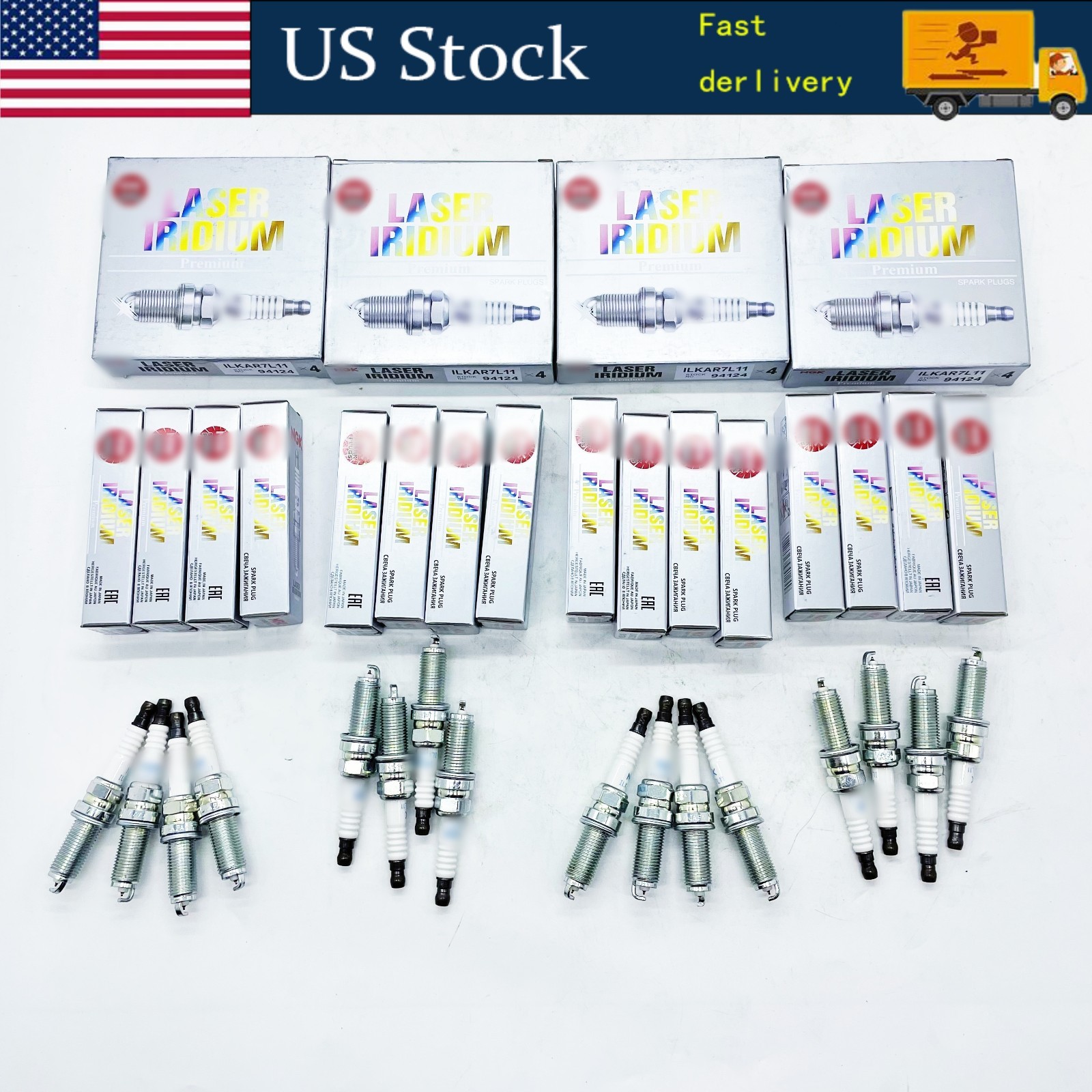 16pcs Laser Iridium Spark Plugs ILKAR7L11 For Mazda CX-5 2013-2015 NGK 94124