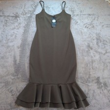 Boohoo Night Womens olive green cami dress Mermaid Hen UK12 New With Tags