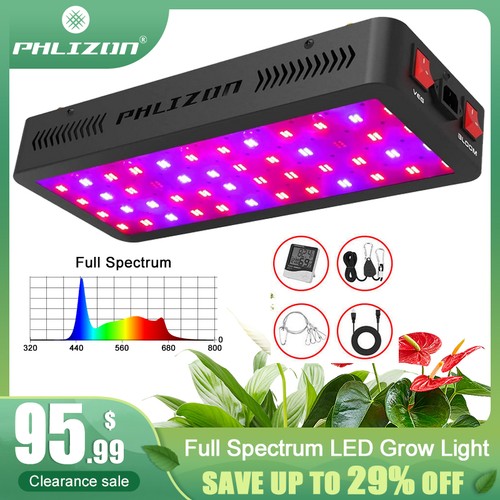 2024 Phlizon 600W Pro LED Grow Light Vollspektrum Zimmerpflanzen Lampe IR UV Kit