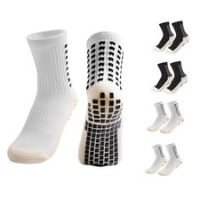 4 Pairs Youth Grip Soccer Socks Grip Socks Kids Boys Girls One Size Whiteblack