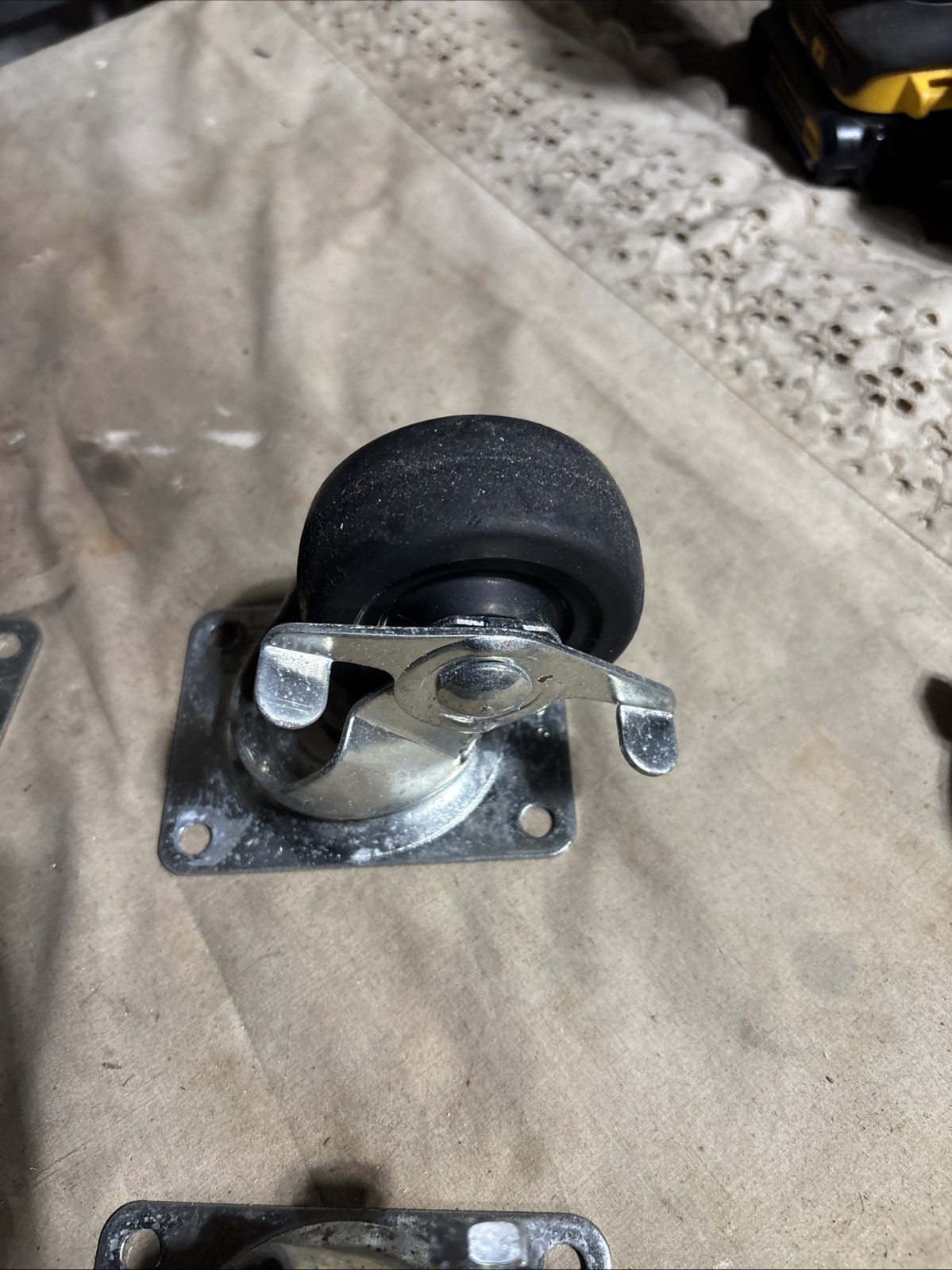 3” Heavy Duty Caster Wheels With Brake. Set of 4  Ex  Condition. Free Shipping.