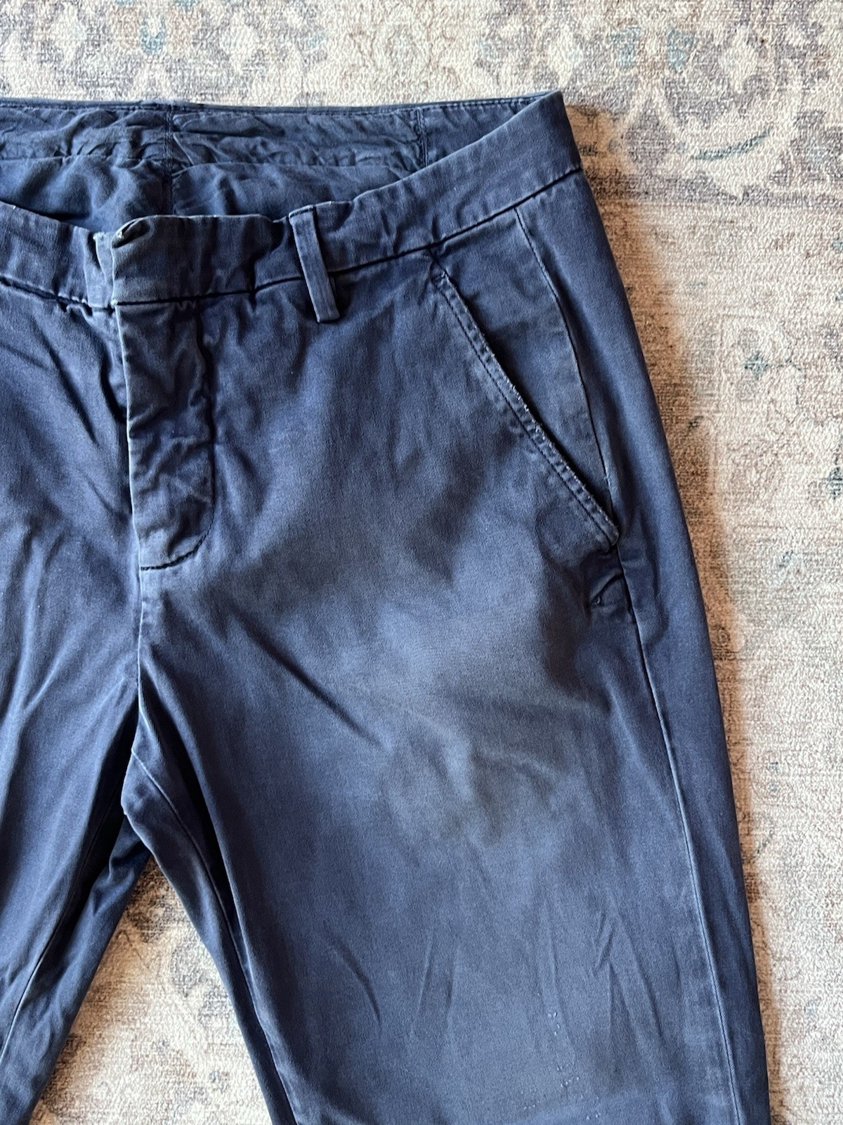 Dondup Chino Trousers Mens Size W32 L33 Navy Cotton Stretch Slim Leg image 3