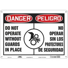 Condor 475F95 Safety Sign, 10 In Height, 14 In Width, Aluminum, Horizontal